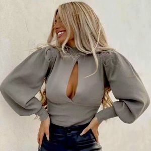 Zara knit top long sleeve